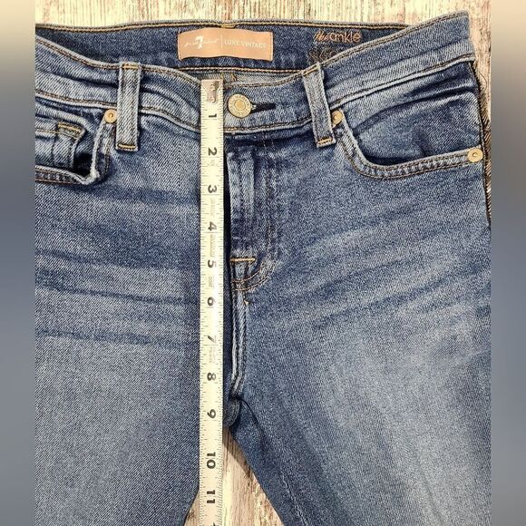 Women's 7 for all Mankind Luxe Vintage the ankle skinny jeans size 26 sequins - Picture 4 of 9